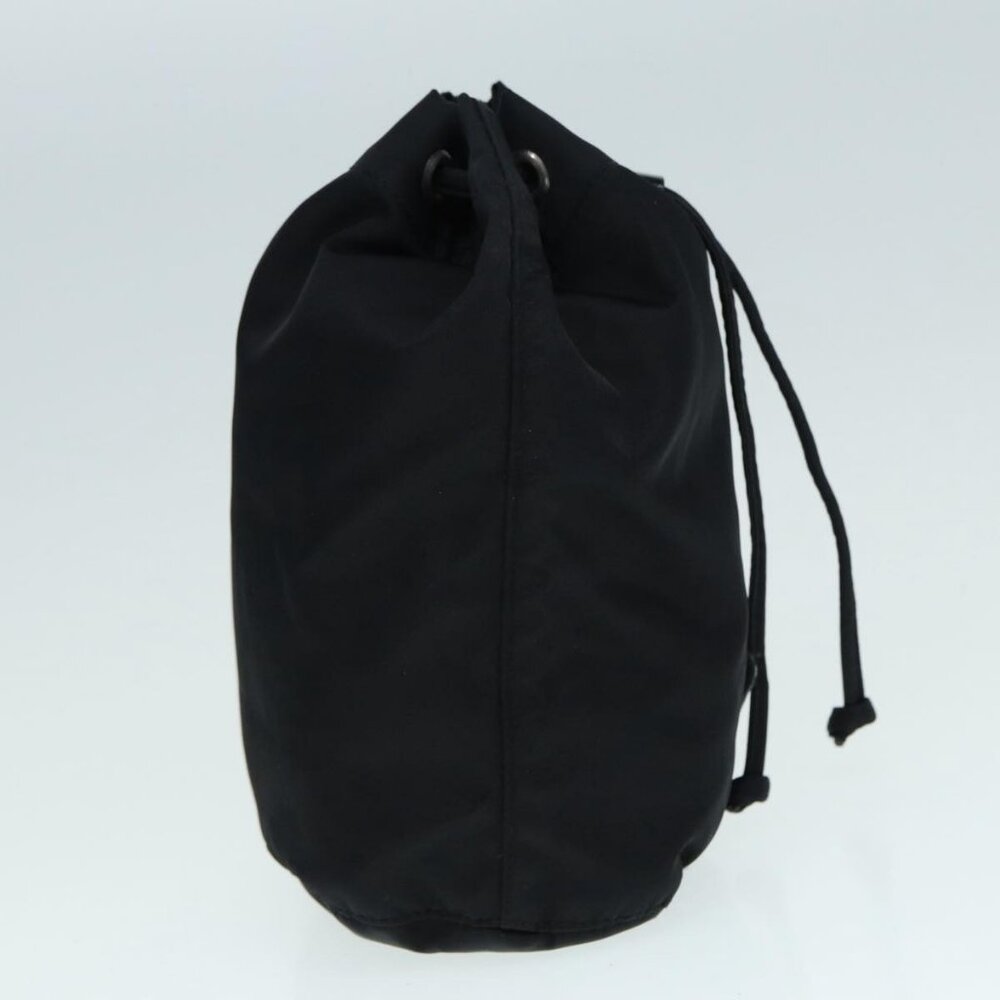 Prada Drawstring Pouch Nylon Black Silver Auth - image 5